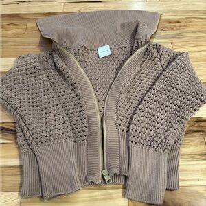 Varley Textured Knit Cardigan in Taupe